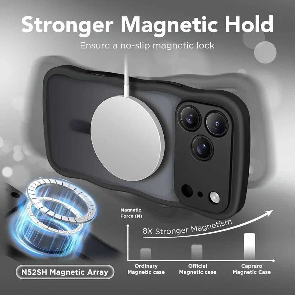 Women Black Iphone 17 Pro Max Case Full Camera Protection Mag Safe